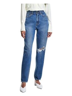 Levi's Womens Medium Wash High Rise Distressed 80s Mom Jeans Size 26